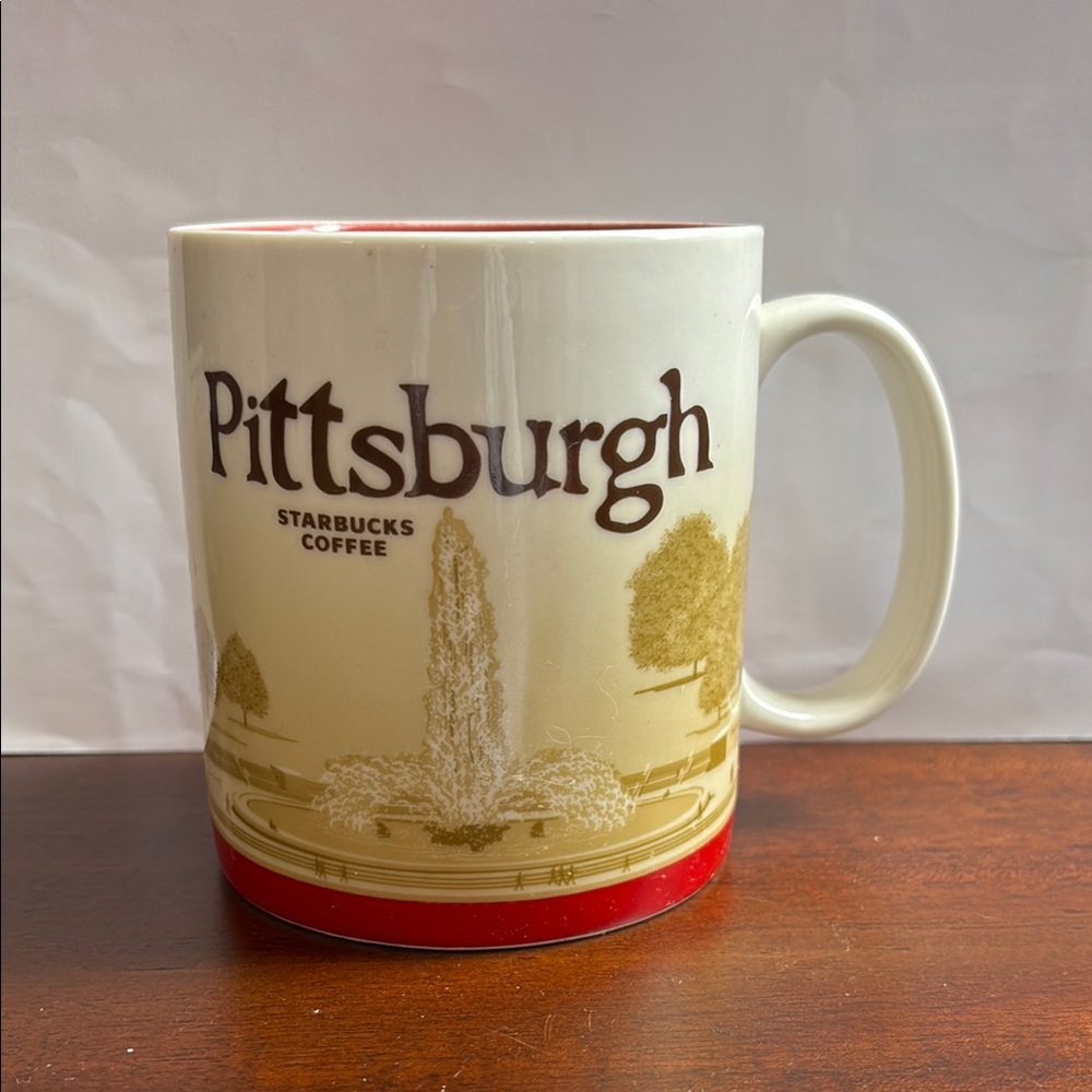 Starbucks Pittsburgh Mug - Cream and Red